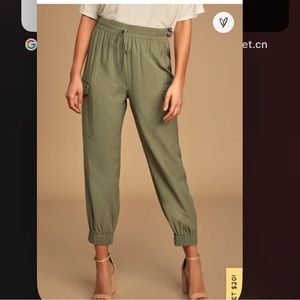 Lulus Olive Green Cargo Joggers